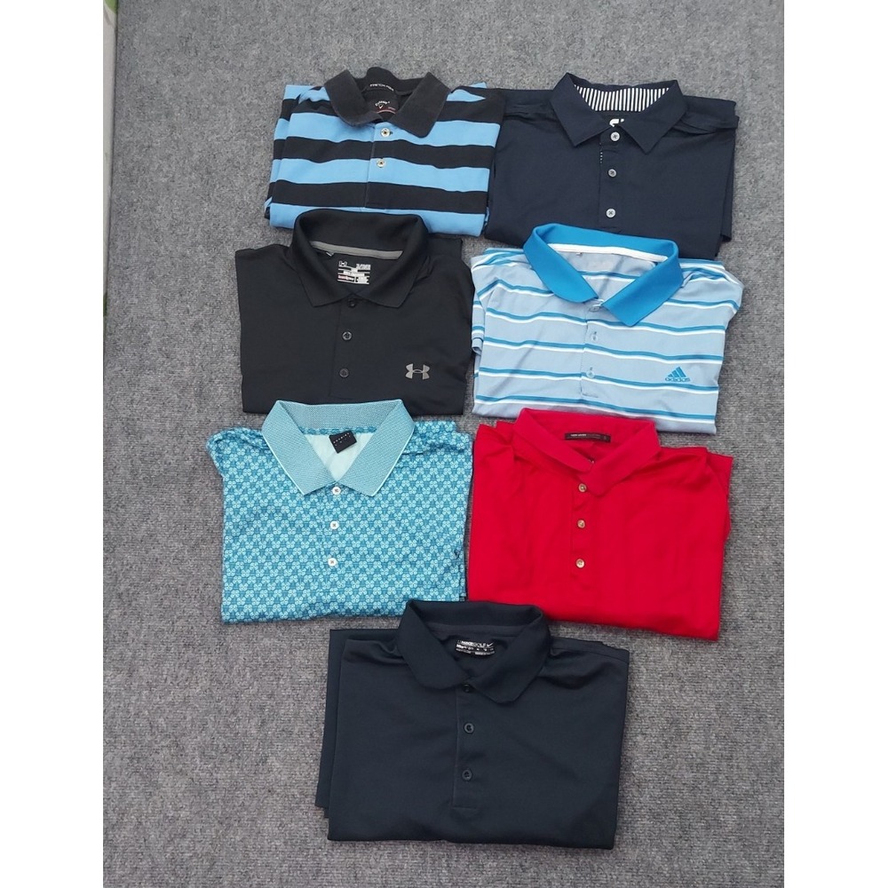 Lot 7 CALLAWAY DUNNING UNDER ARMOUR ADIDAS Golf Polo Shirt Mens XL Short Sleeve